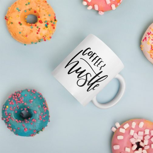 Coffee and Hustle white glossy 11oz mug - Image 6