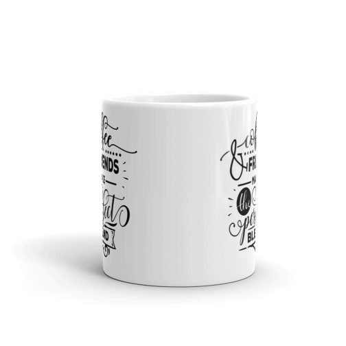 Coffee and friends make the perfect blend white glossy 11oz mug - Image 10