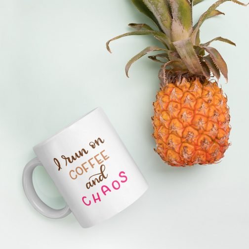 I run on coffee and chaos white glossy 11oz mug - Image 10