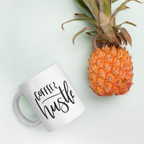 Coffee and Hustle white glossy 11oz mug - Image 10