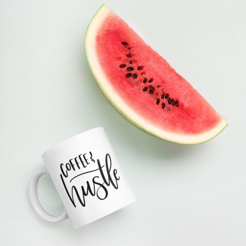 Coffee and Hustle white glossy 11oz mug - Image 12